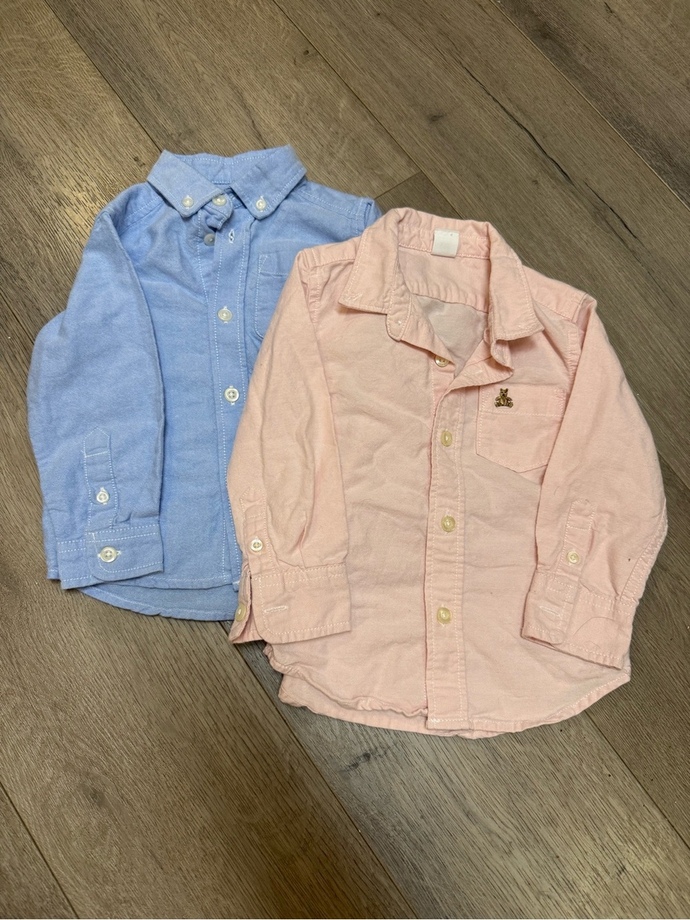 GAP Kids Button-Down Shirt Duo - Light Blue & Light Pink